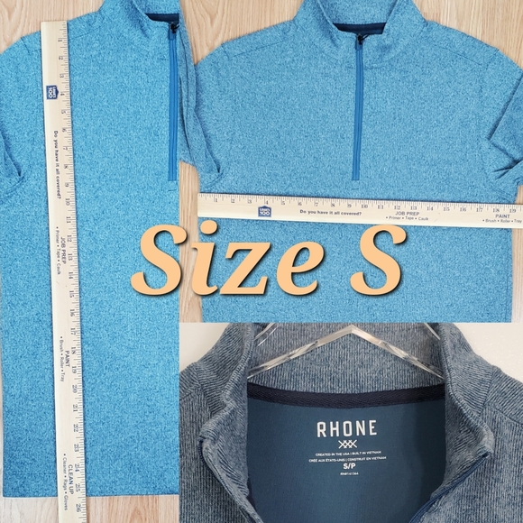 NWT Rhone commuter 1/4 zip long sleeve knit pullover sweater stellar blue marle - Picture 10 of 11